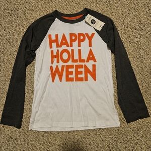 George Kids Halloween Long Sleeve Tee - White and Grey